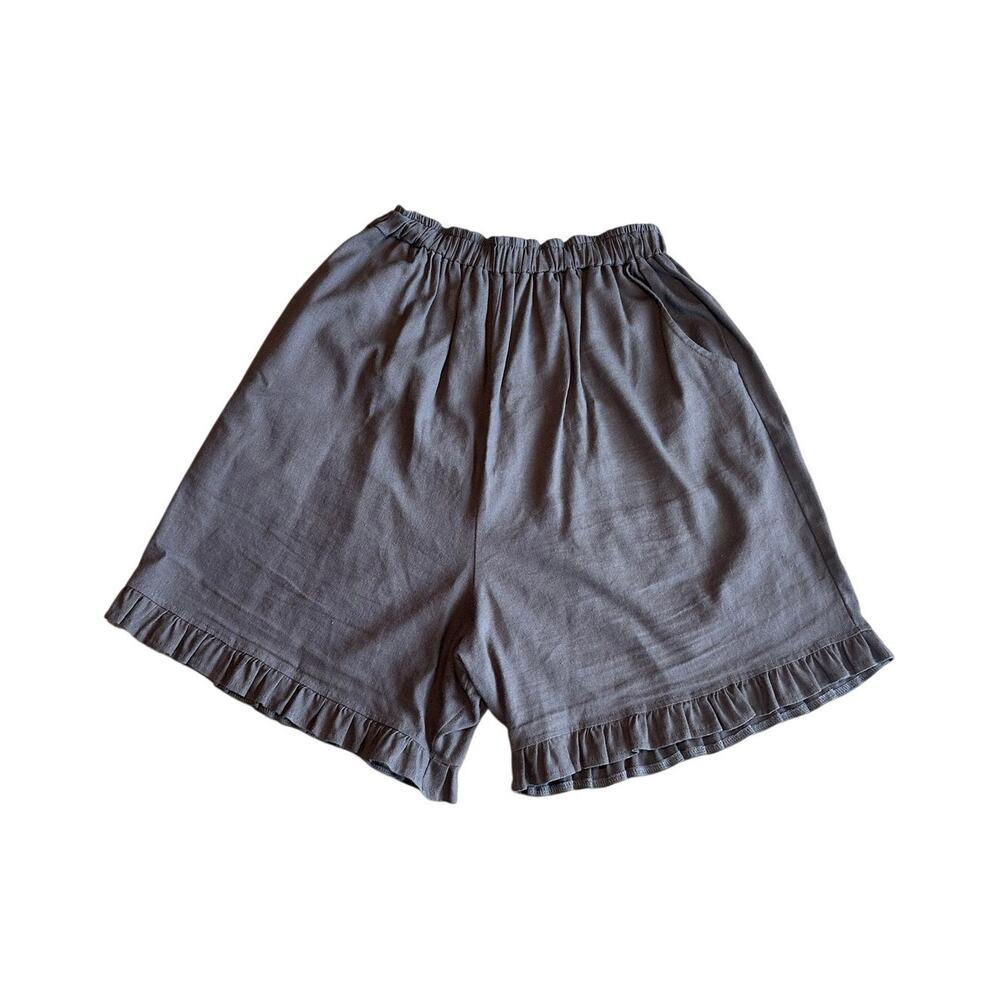 Farmhouse Frocks Pull on Ruffle Short Gray L
